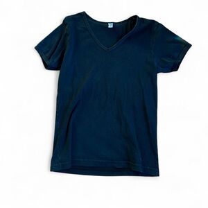 VTG American apparel classic girl tee black y2k v neck XL